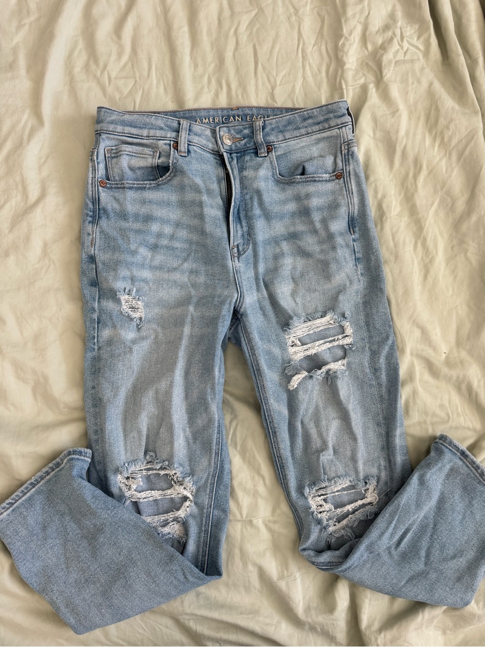 American Eagle Outfitters Light Blue Ripped Skinny Jeans